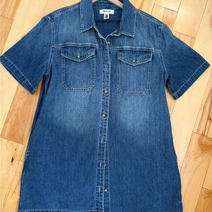 Madewell Blue Denim Button-Down Dress